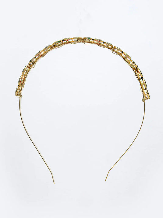 Multi colour Kundan Gold-Plated Embellished Hairband