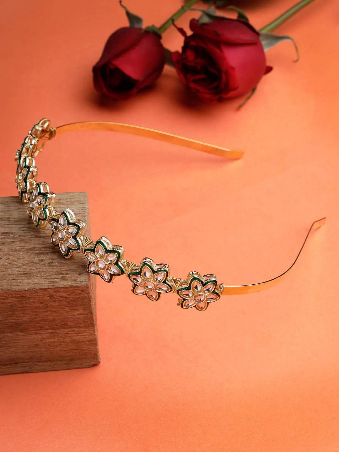 Gold-Plated Kundan Embellished Hairband