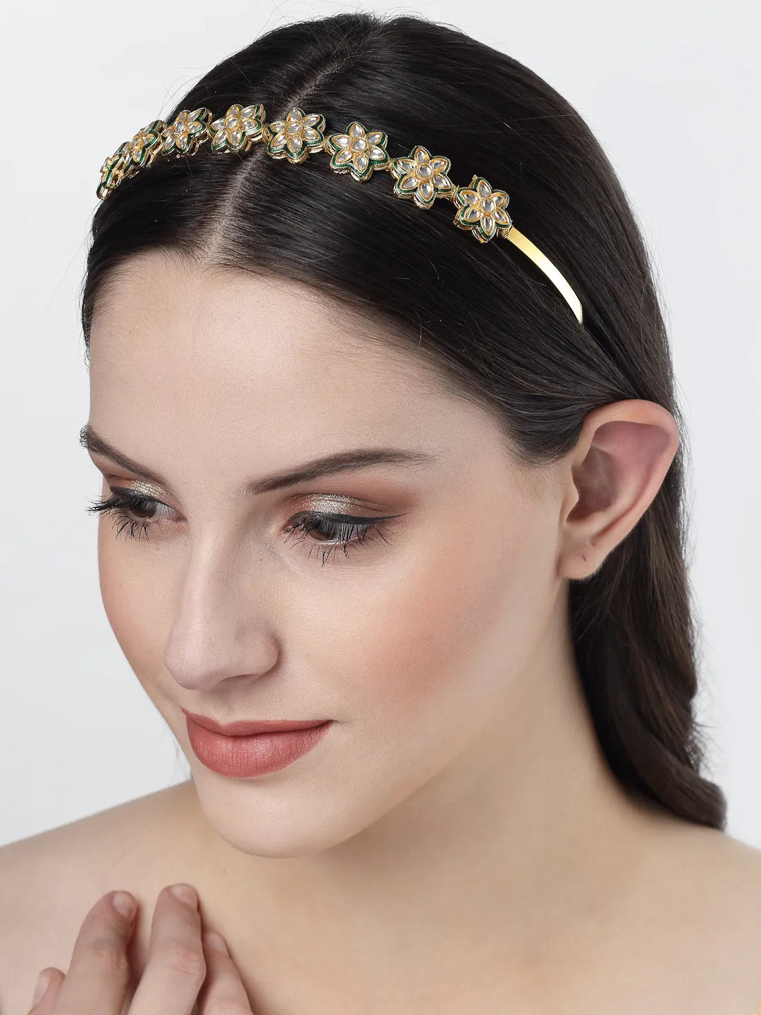 Gold-Plated Kundan Embellished Hairband