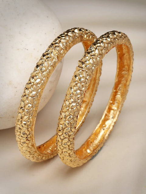 Set of 2 Gold-Plated Handcrafted Traditional Bangles