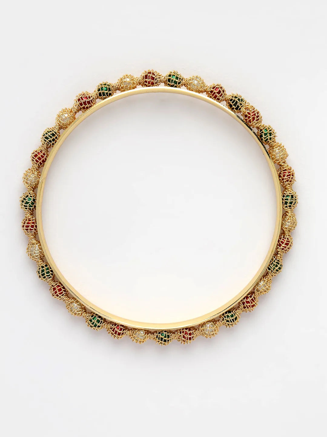 Set of 4 Gold-Plated Beads Handcrafted Traditional Bangles