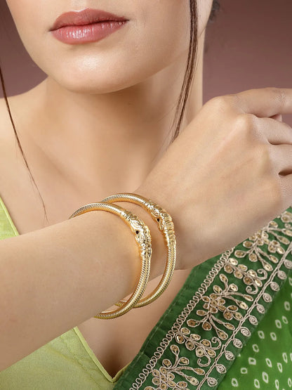 Set of 2 Gold-Plated Handcrafted Traditional Bangles