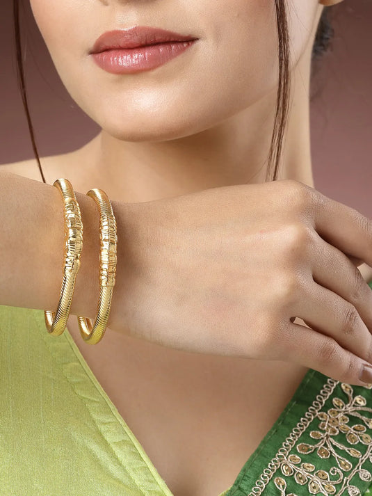 Set of 2 Gold-Plated Handcrafted Traditional Bangles