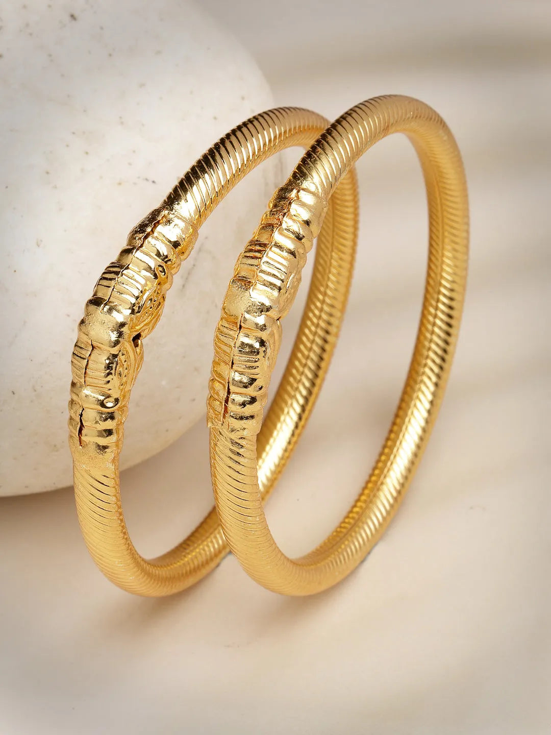 Set of 2 Gold-Plated Handcrafted Traditional Bangles