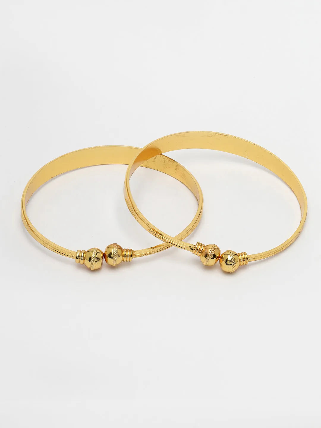 Set of 2 Gold-Plated Handcrafted Adjustable Bangles