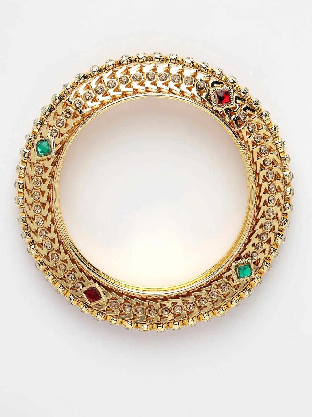 Set of 2 Gold-Plated Kundan Traditional Bangles