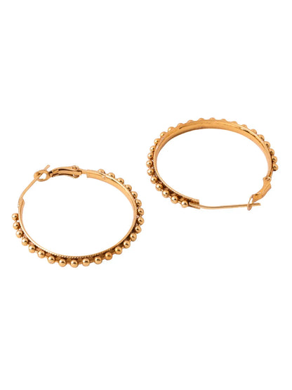 Set of 2 Gold &amp; Silver Beaded Circular Hoop Earrings