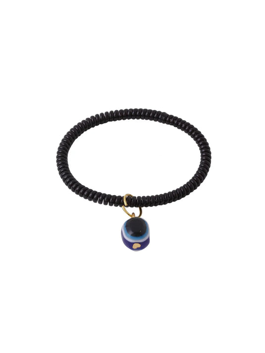 Unisex Set of 2 Black Evil Eye Bracelet