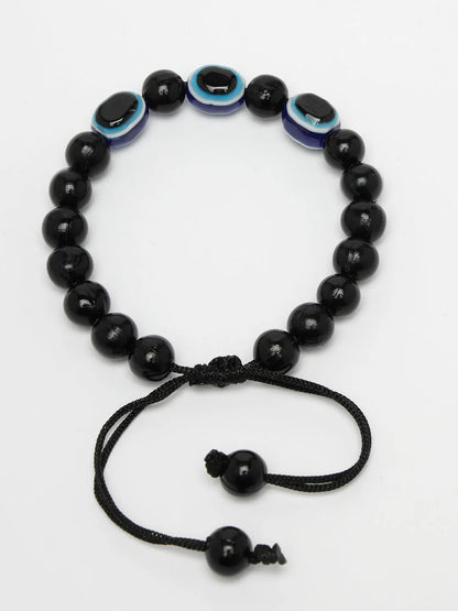 Unisex Set of 2 Black Evil Eye Bracelet