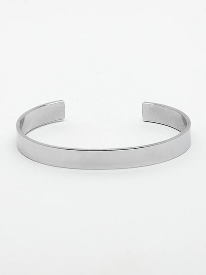 Men Set of 2 Black &amp; Silver Stainless Steel Cuff Bracelet