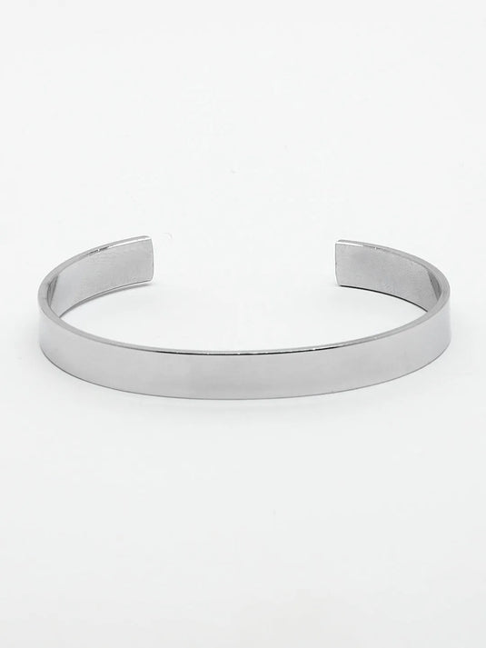 Men Set of 2 Black &amp; Silver Stainless Steel Cuff Bracelet