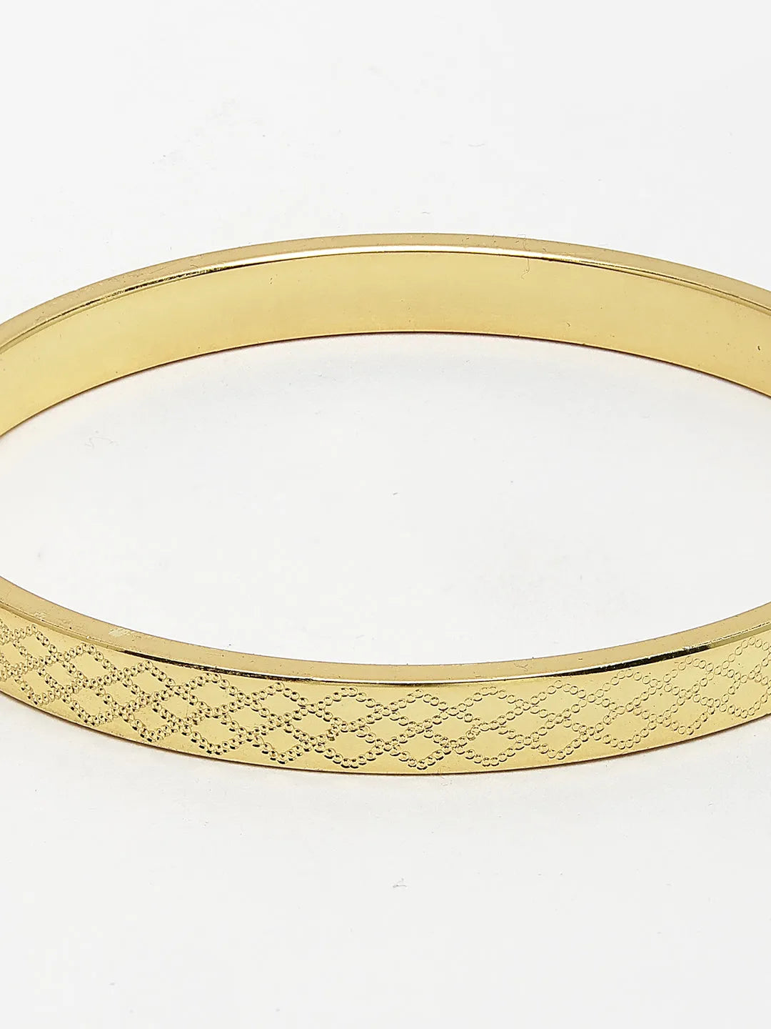 Men Gold-Plated Stainless Steel  Kada Bracelet