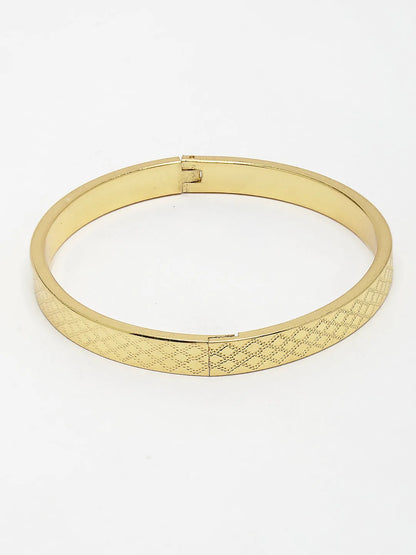 Men Gold-Plated Stainless Steel  Kada Bracelet