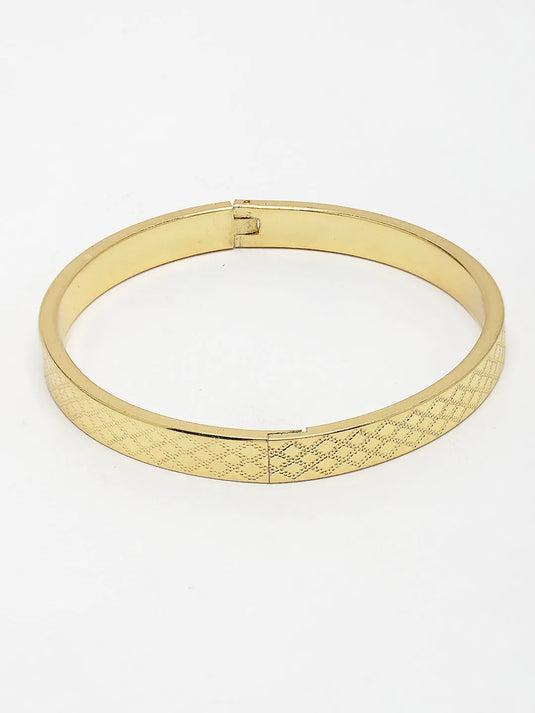 Men Gold-Plated Stainless Steel  Kada Bracelet