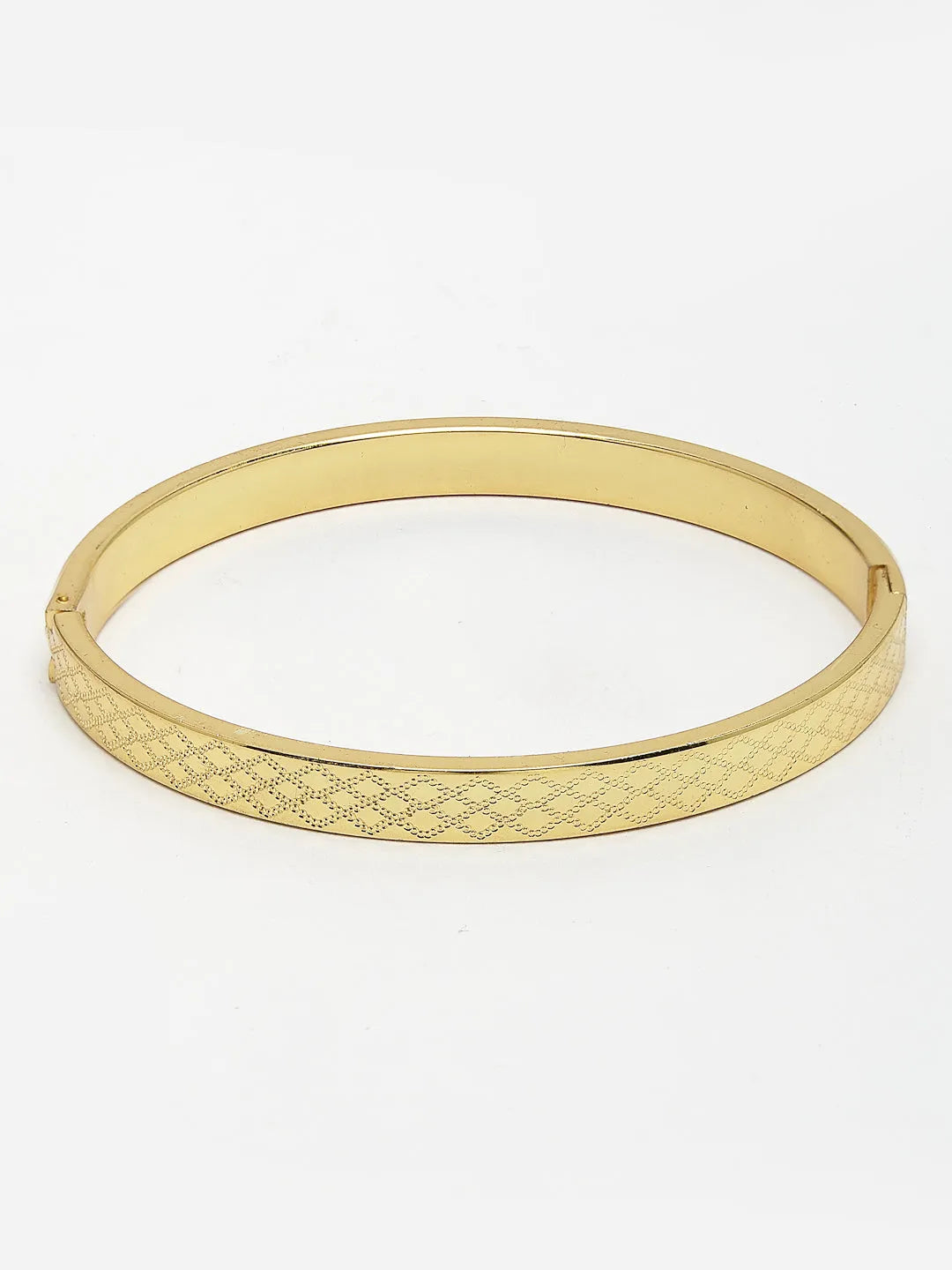 Men Gold-Plated Stainless Steel  Kada Bracelet