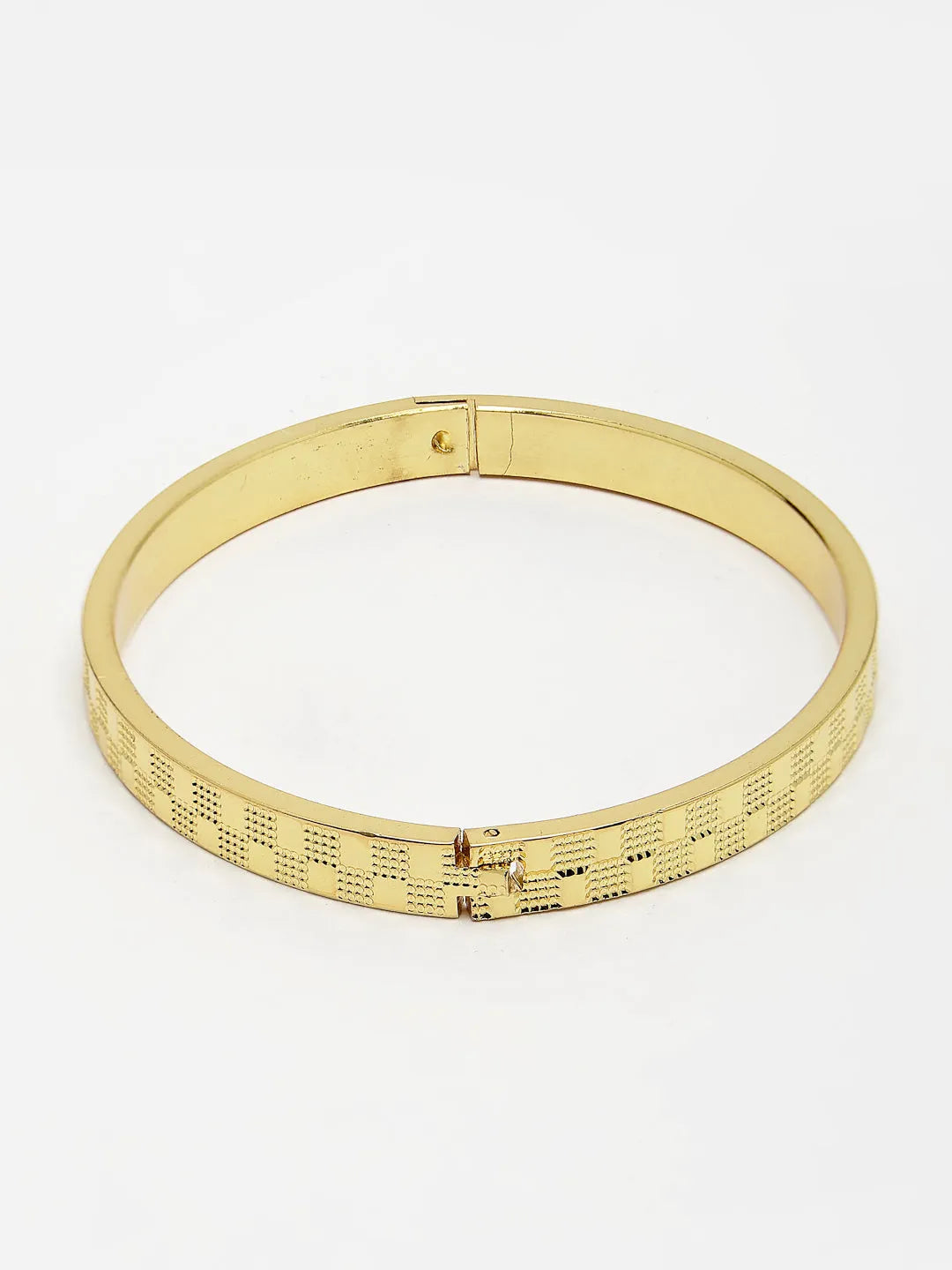 Men Gold-Plated Stainless Steel  Kada Bracelet