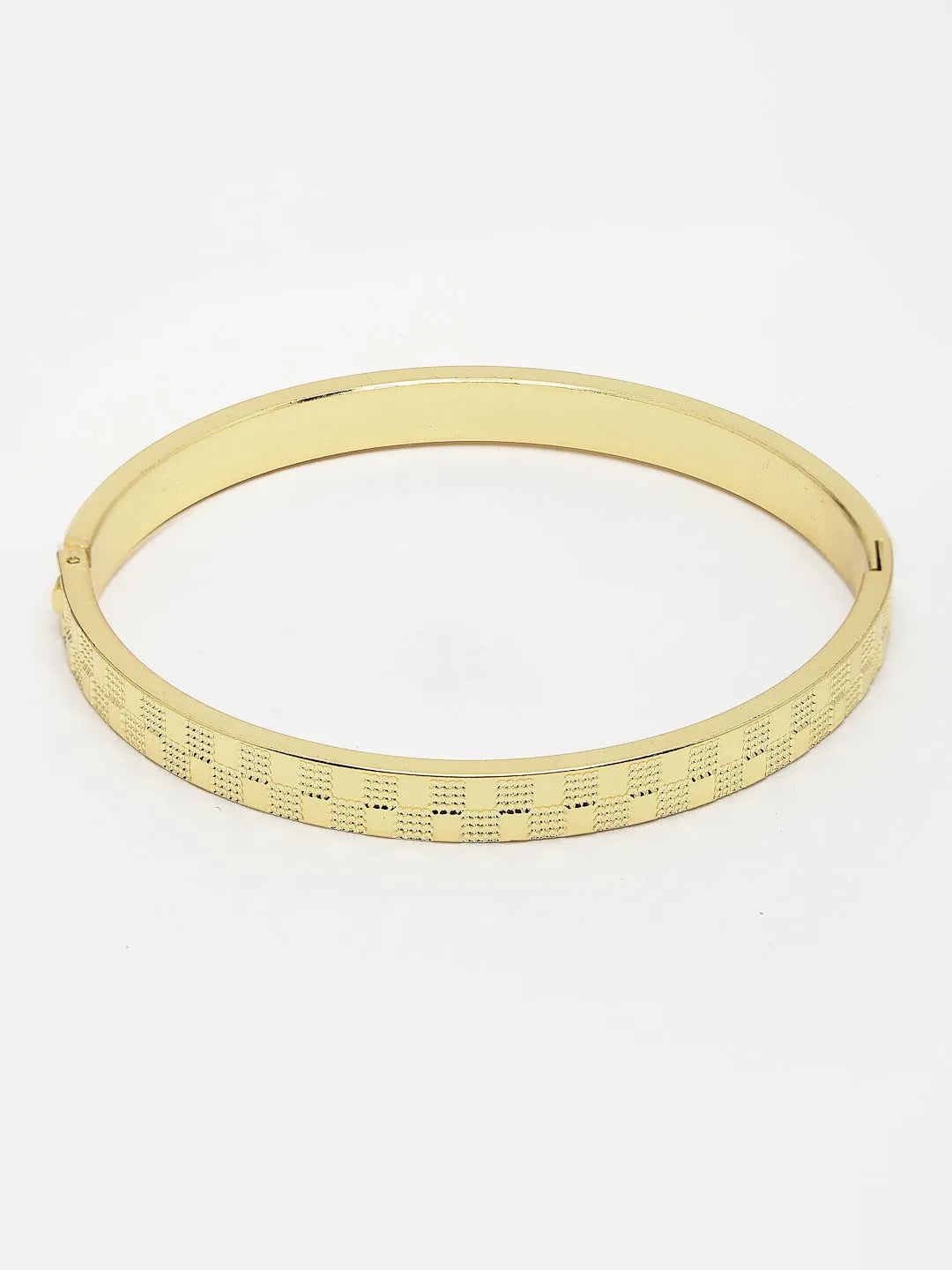 Men Gold-Plated Stainless Steel  Kada Bracelet