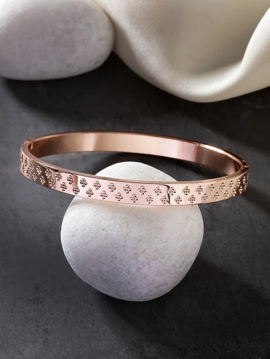 Men Rose Gold Stainless Steel Kada Bracelet