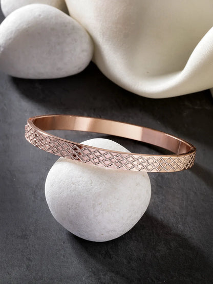 Men Rose Gold Stainless Steel Kada Bracelet