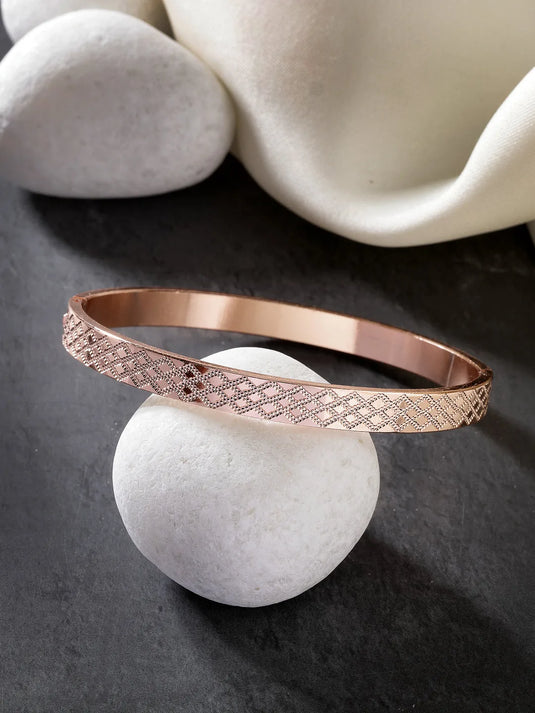 Men Rose Gold Stainless Steel Kada Bracelet