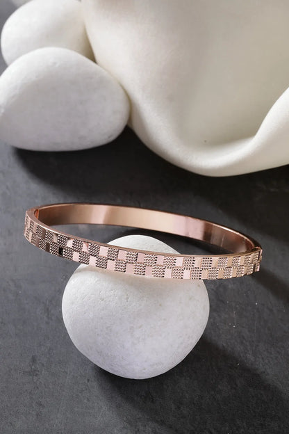 Men Rose Gold Stainless Steel Kada Bracelet