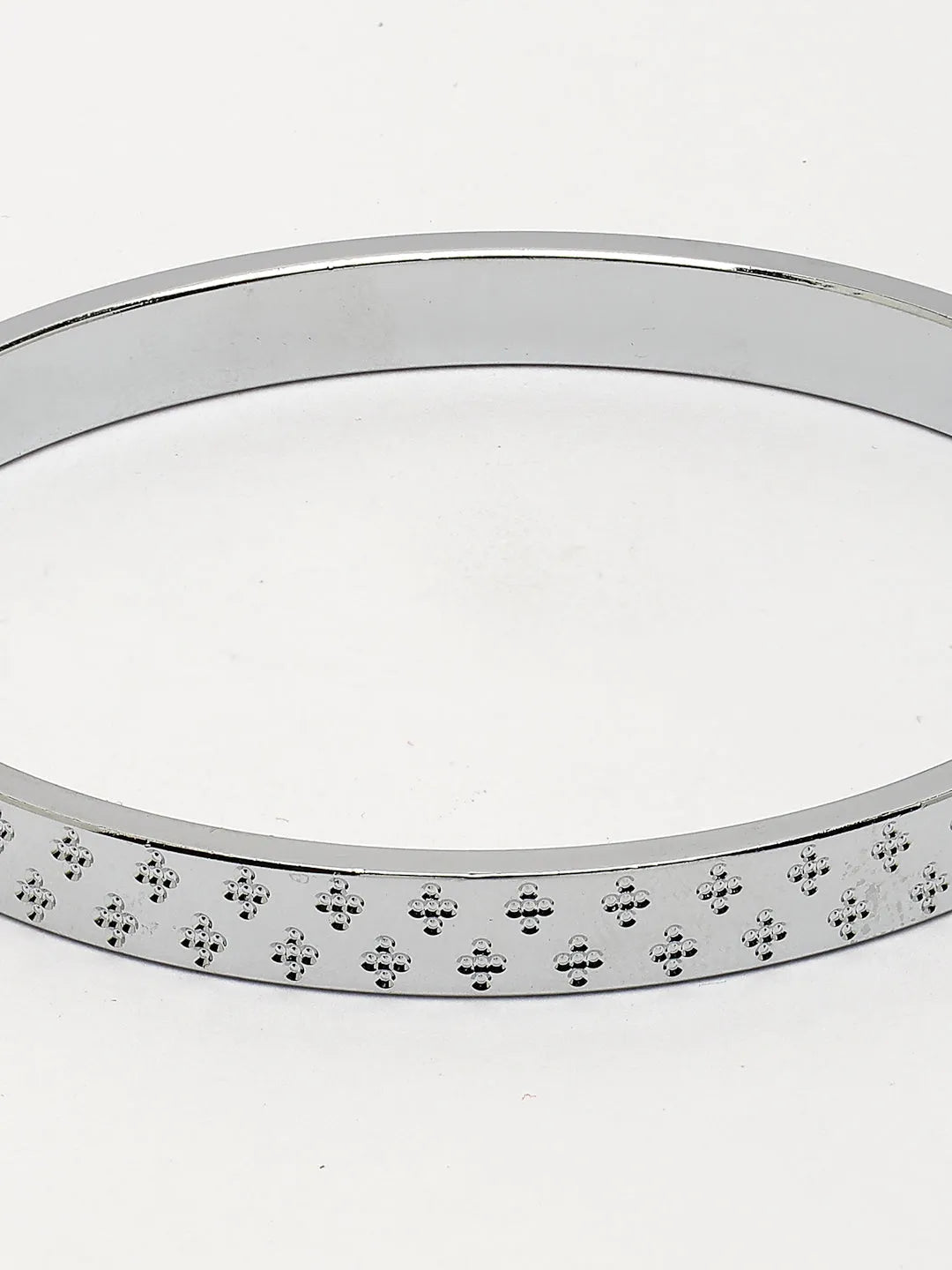 Men Silver-Plated Stainless Steel Kada Bracelet