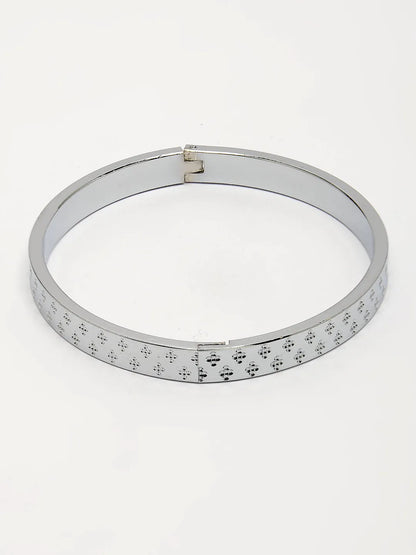 Men Silver-Plated Stainless Steel Kada Bracelet