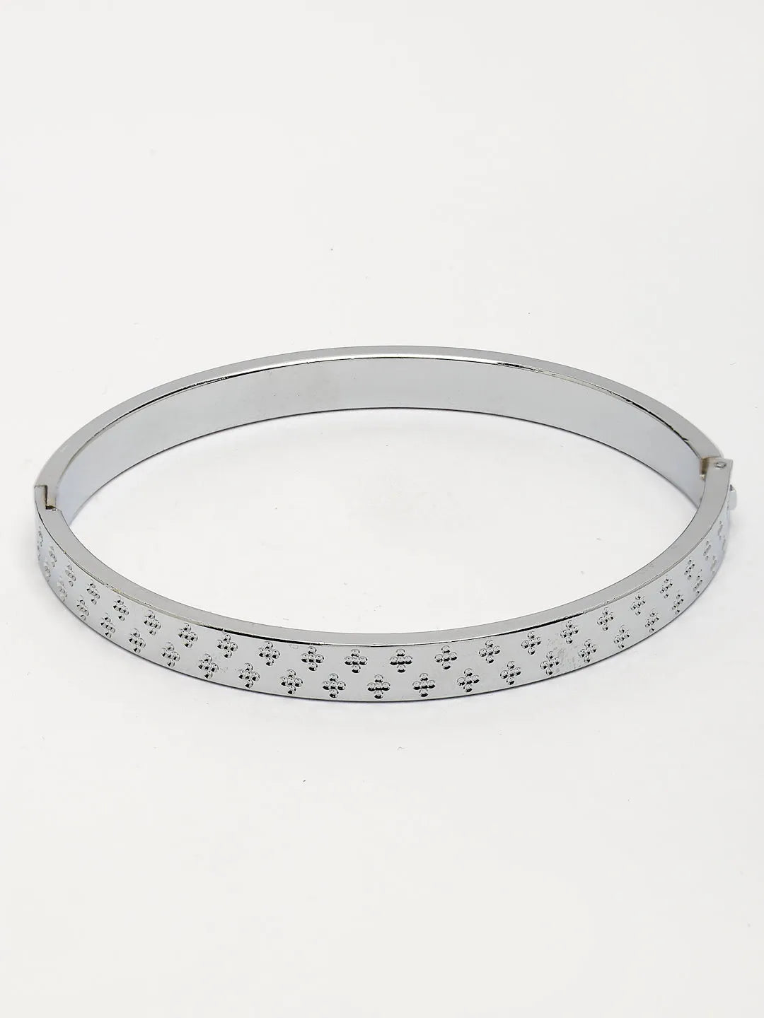 Men Silver-Plated Stainless Steel Kada Bracelet