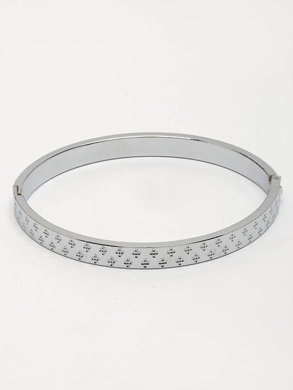 Men Silver-Plated Stainless Steel Kada Bracelet