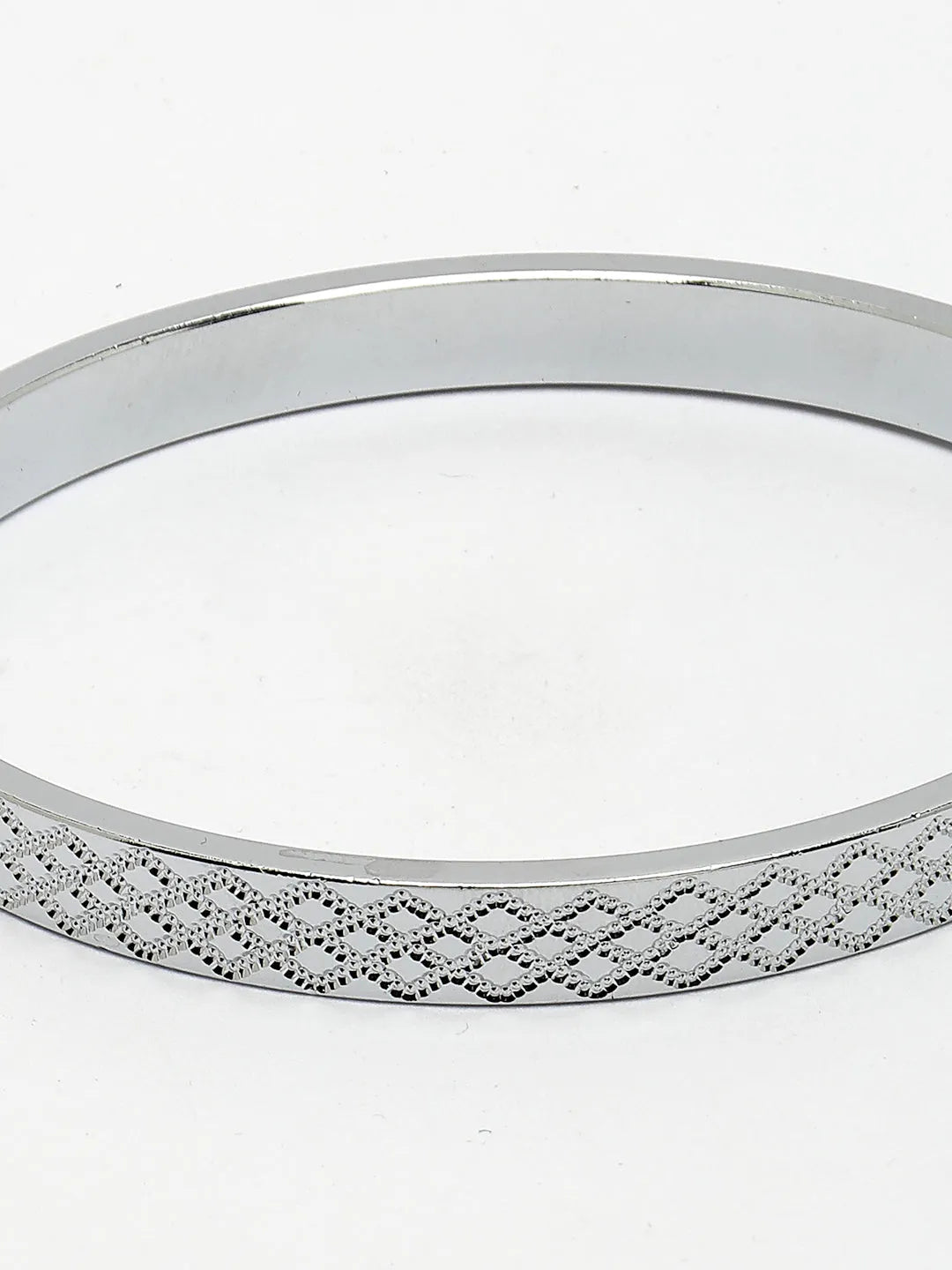 Men Silver-Plated Stainless Steel Kada Bracelet