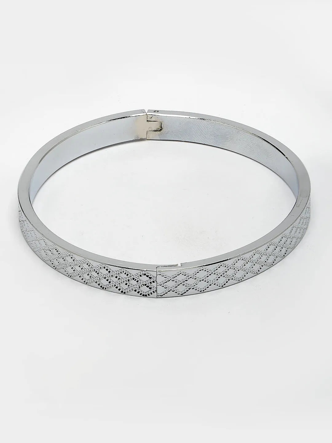 Men Silver-Plated Stainless Steel Kada Bracelet