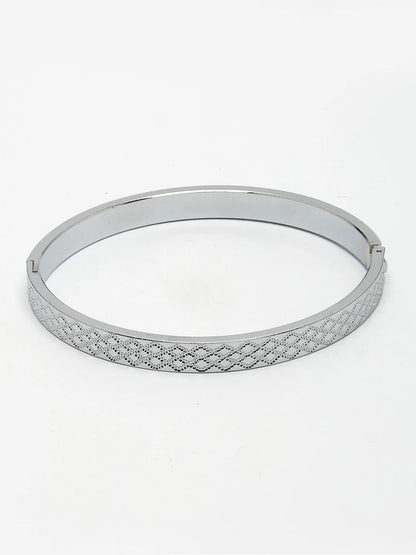 Men Silver-Plated Stainless Steel Kada Bracelet