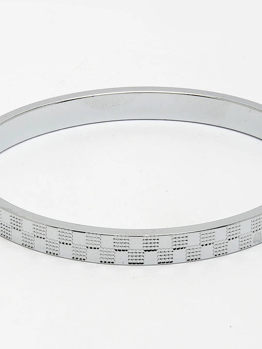 Men Silver-Plated Stainless Steel Kada Bracelet