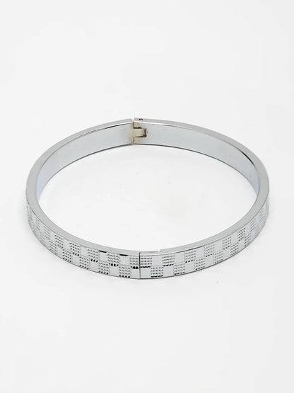 Men Silver-Plated Stainless Steel Kada Bracelet