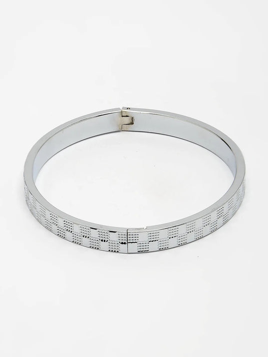 Men Silver-Plated Stainless Steel Kada Bracelet