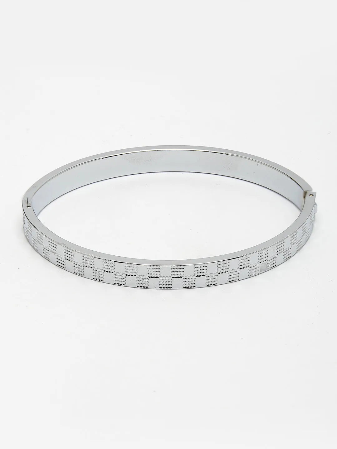 Men Silver-Plated Stainless Steel Kada Bracelet