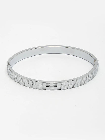 Men Silver-Plated Stainless Steel Kada Bracelet