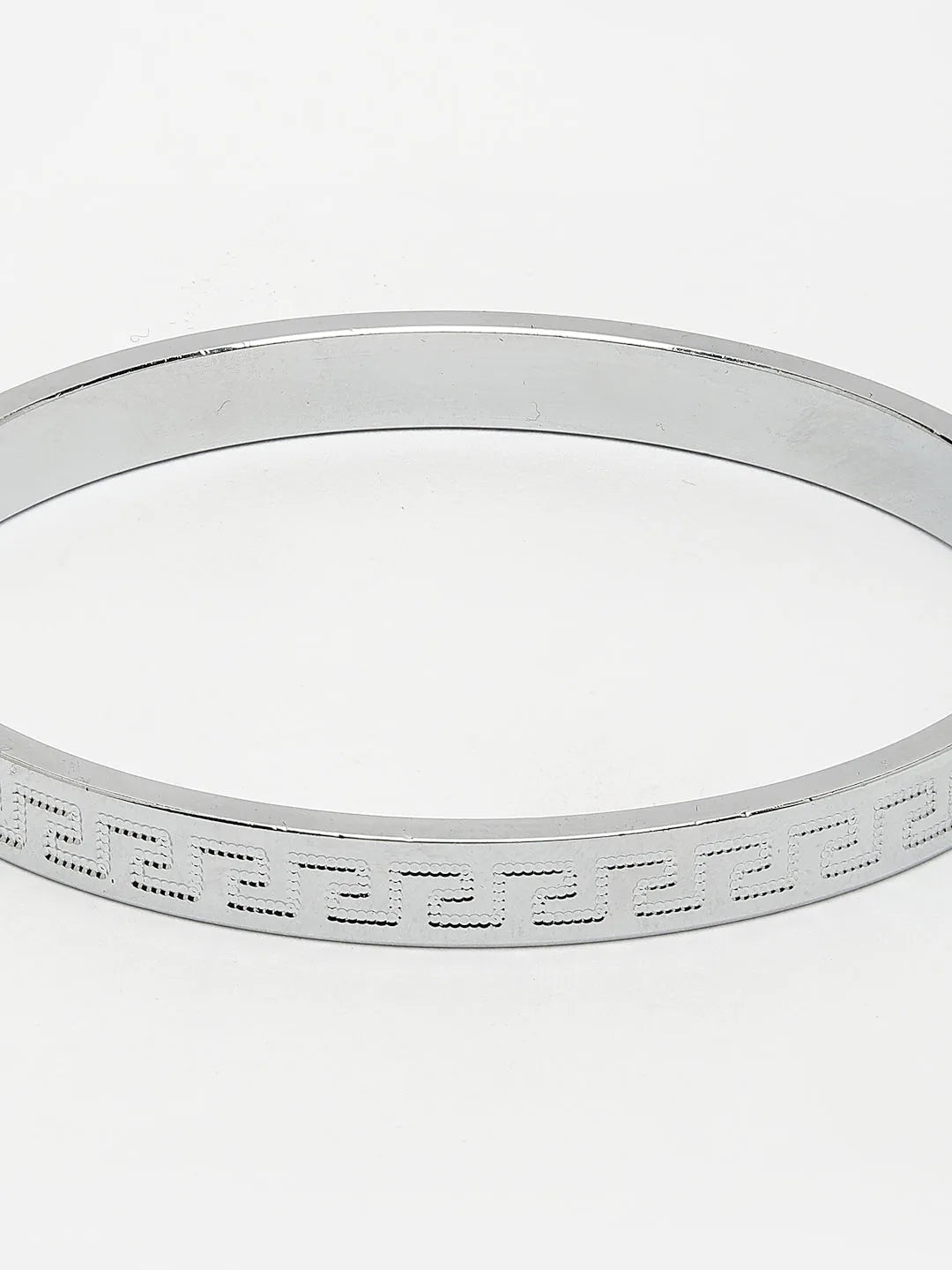 Men Silver-Plated Stainless Steel Kada Bracelet