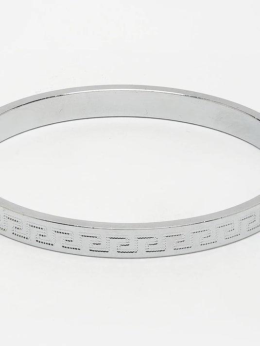 Men Silver-Plated Stainless Steel Kada Bracelet