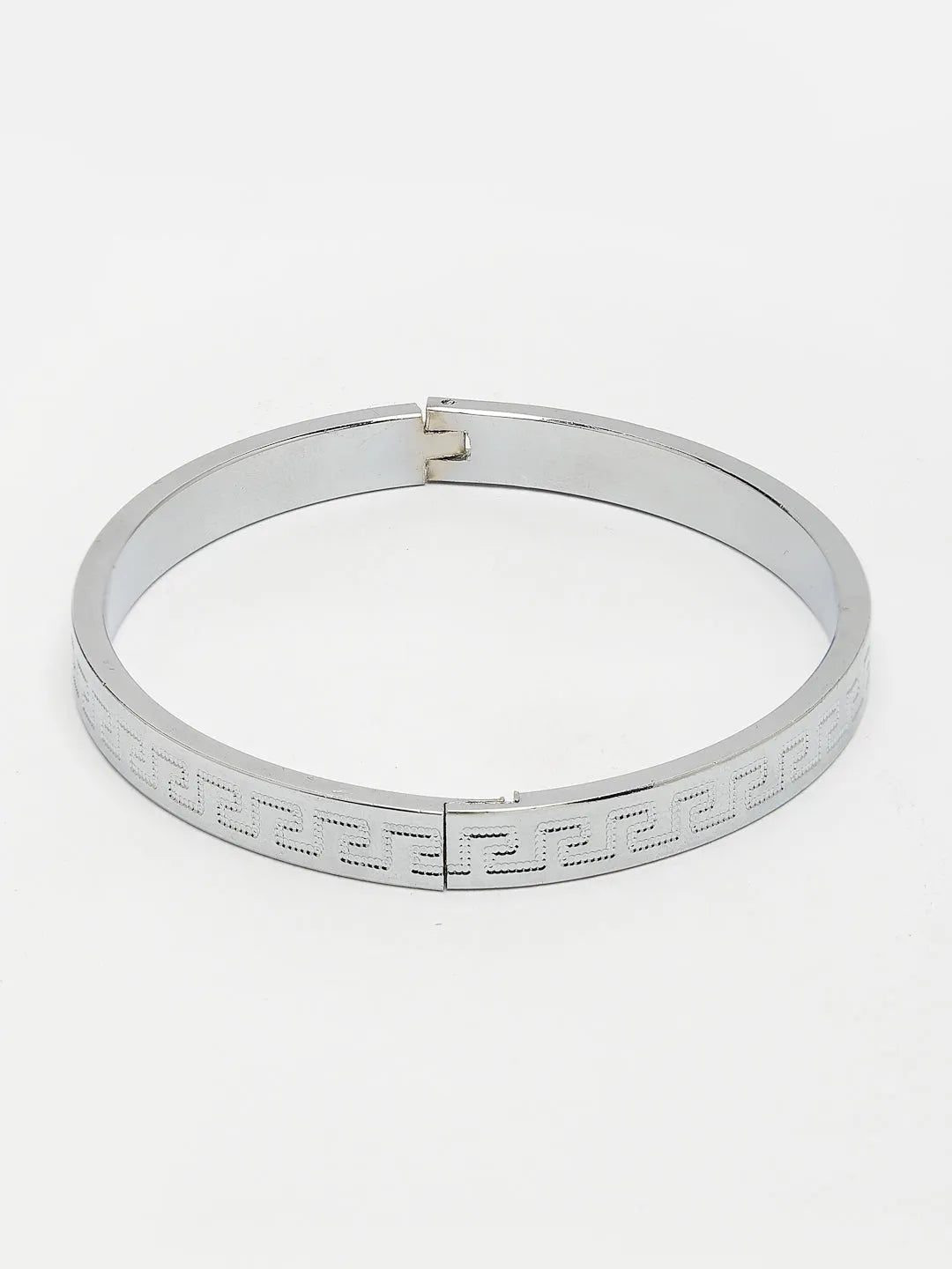 Men Silver-Plated Stainless Steel Kada Bracelet