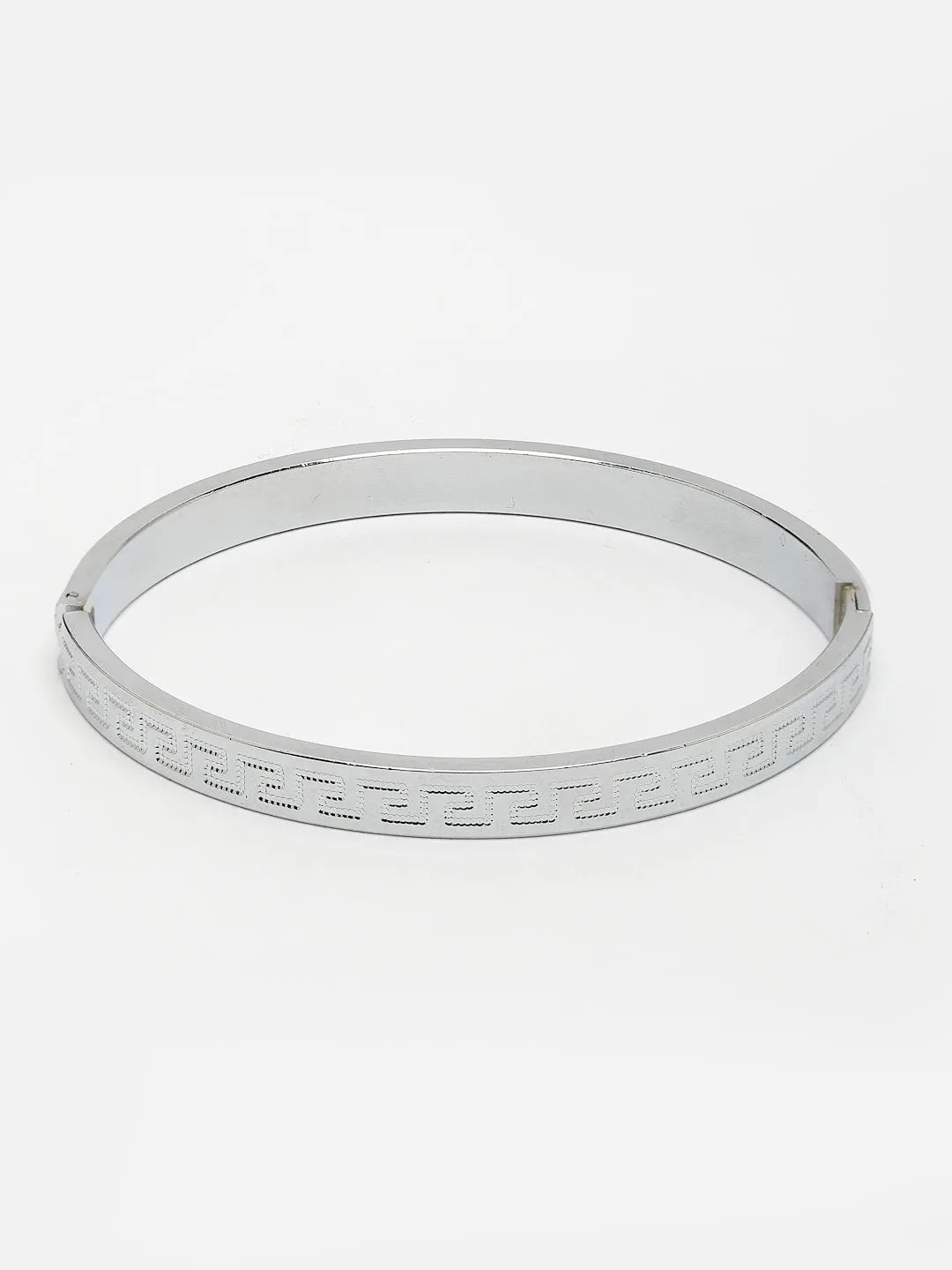 Men Silver-Plated Stainless Steel Kada Bracelet