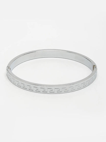 Men Silver-Plated Stainless Steel Kada Bracelet