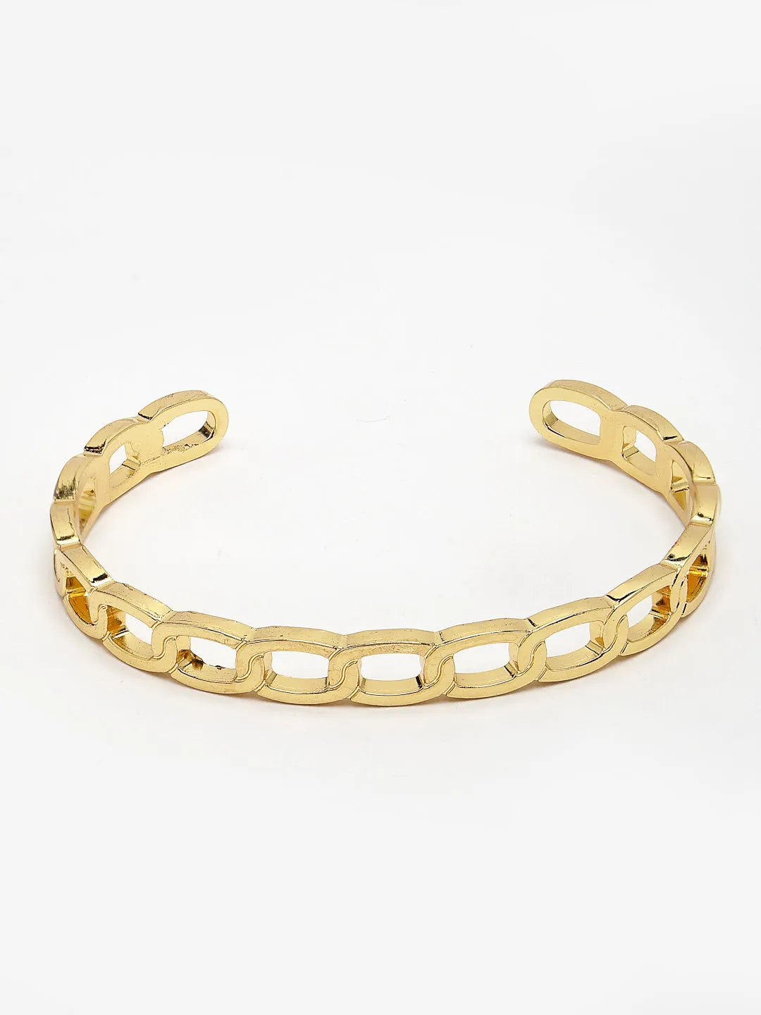 Men Gold-Plated Metal Cuff Bracelet