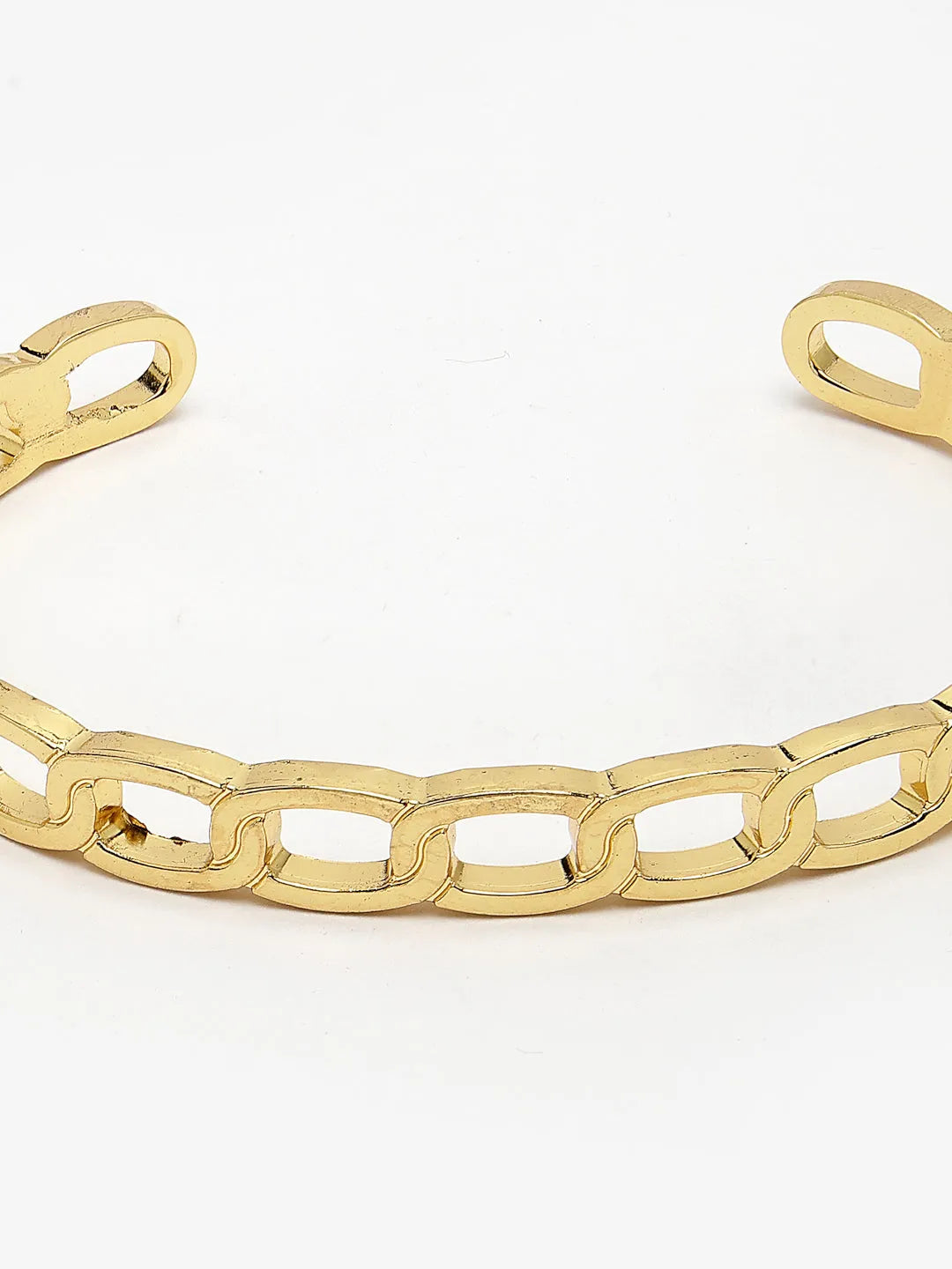 Men Gold-Plated Metal Cuff Bracelet