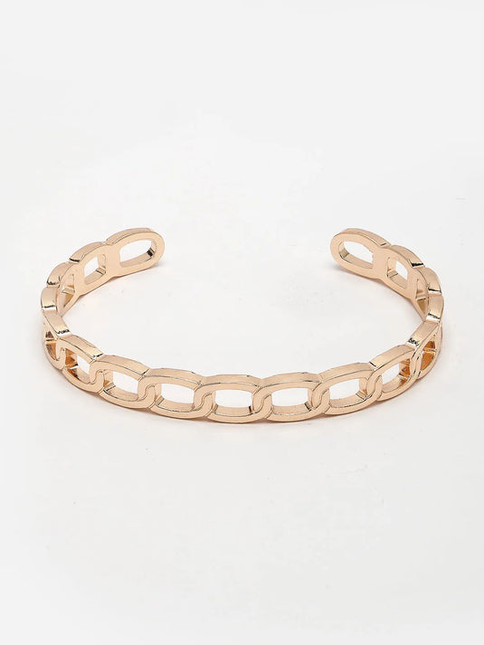 Men Rose Gold Metal Cuff Bracelet