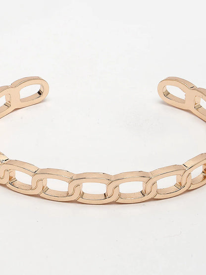 Men Rose Gold Metal Cuff Bracelet