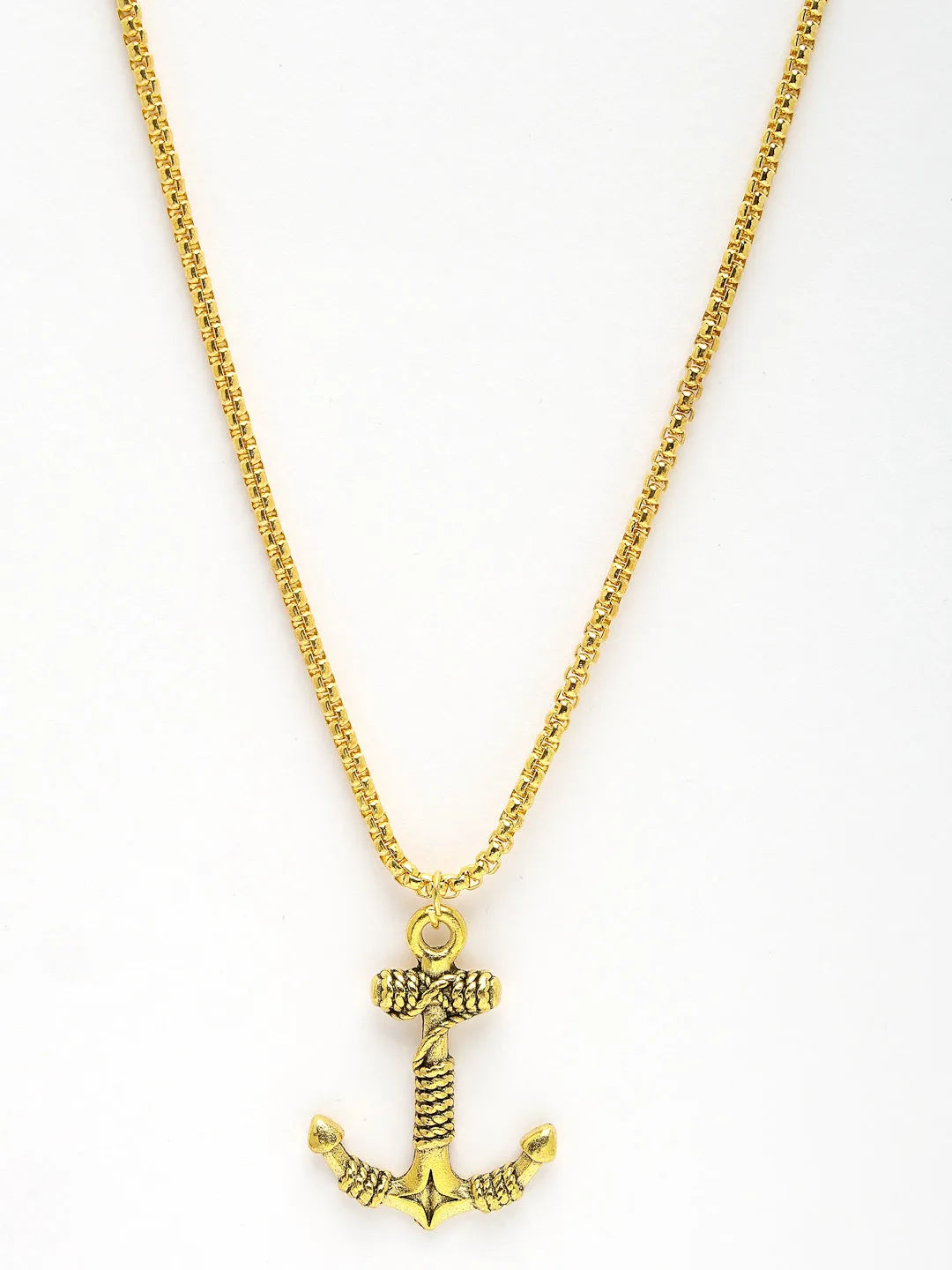 Men Gold-Plated  Stainless Steel Pendant with Chain