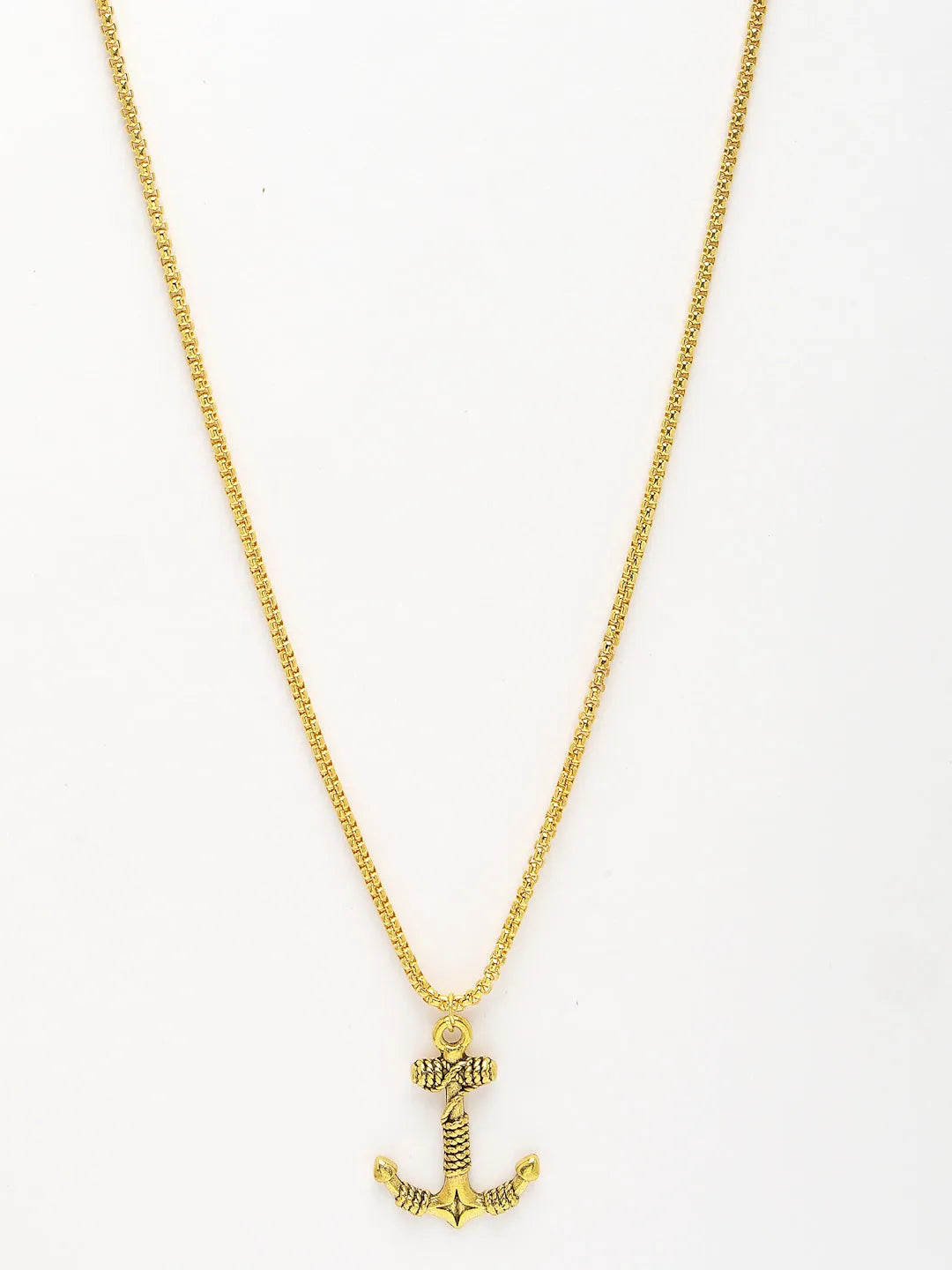 Men Gold-Plated  Stainless Steel Pendant with Chain