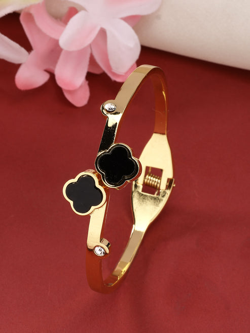 Women Set of 2 Gold & Silver Cuff Bracelet