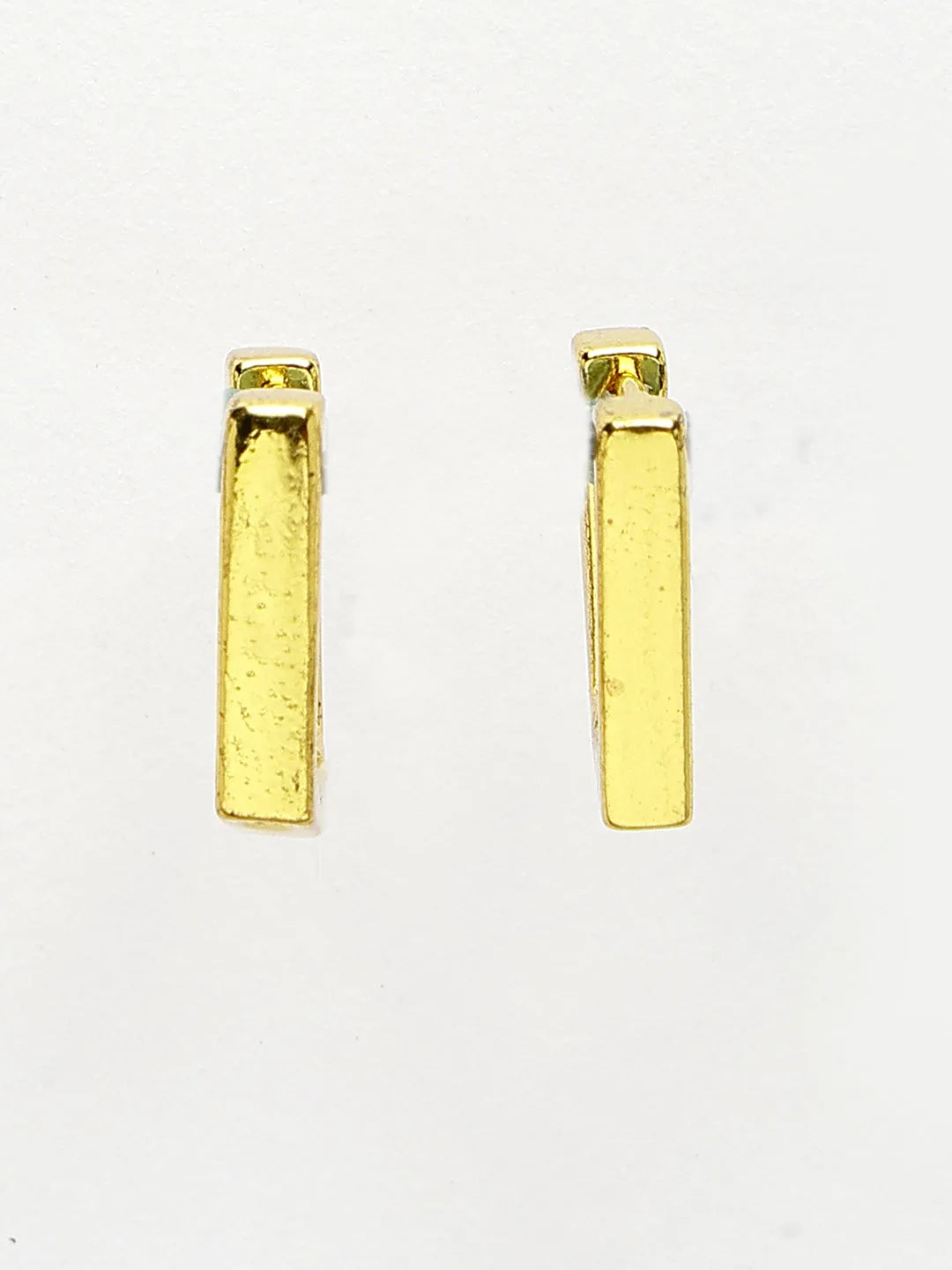 Men Gold-Plated Geometric Shape Stainless Steel Hoop Earrings